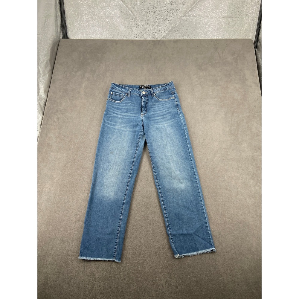 Blue Revival Recycled Denim Straight Leg Raw Hem‎ Jeans Medium Wash Size 29